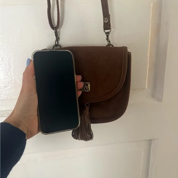 Roxy Brown Leather Crossbody with Tassel - Picture 6 of 6